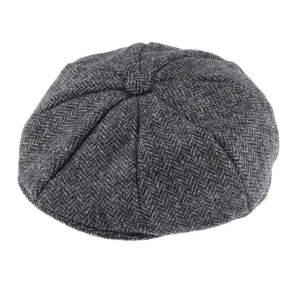 Abraham Moon Herringbone Tweed Newsboy Cap