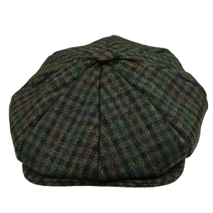Abraham Moon Tweed Dogtooth Controleer Newsboy Cap