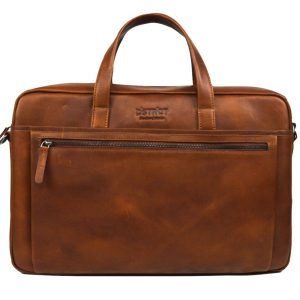DSTRCT Premium Collection Laptopbag 2-vaks 15,6 inch Cognac