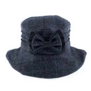 Dames Abraham Moon Tweed Geruit Emmerhoed met Strik