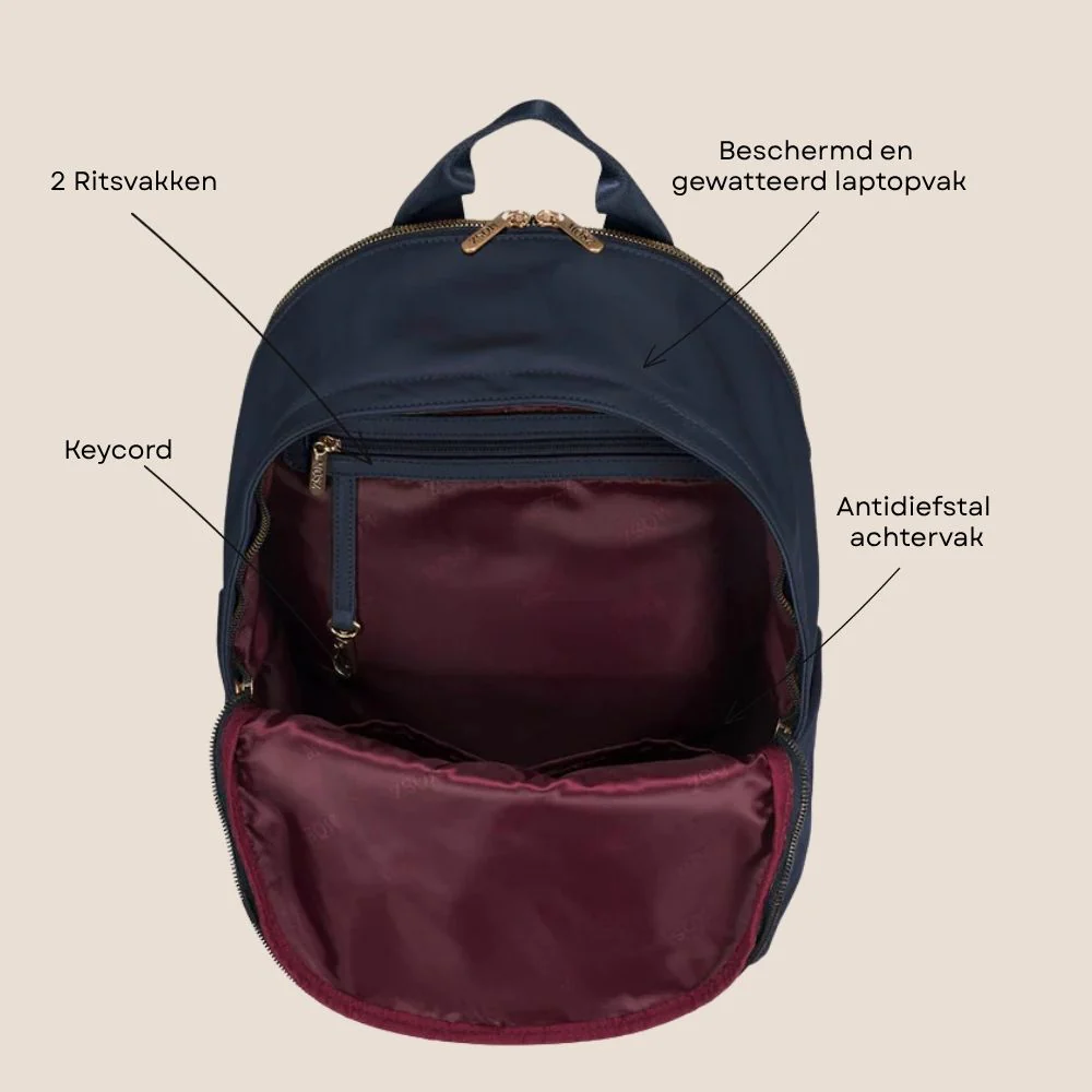 Mōsz Maren Laptoprugzak 15,6 inch Donkerblauw - Afbeelding 8