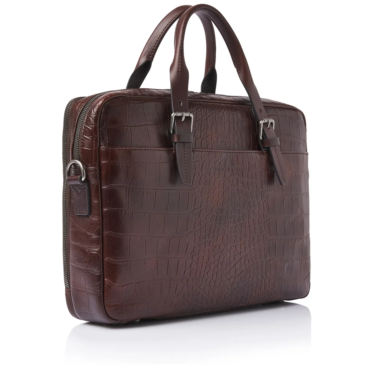 Castelijn & Beerens Croco Jules Laptoptas 15,6 Inch RFID Mocca - Afbeelding 3