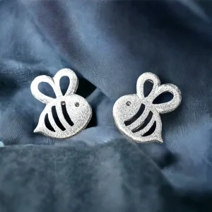 MadamLili Bijen mini-oorknopjes - 925 sterling zilver.