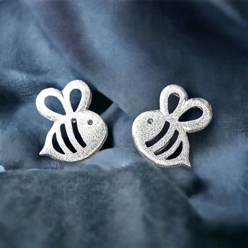 MadamLili Bijen mini-oorknopjes - 925 sterling zilver.