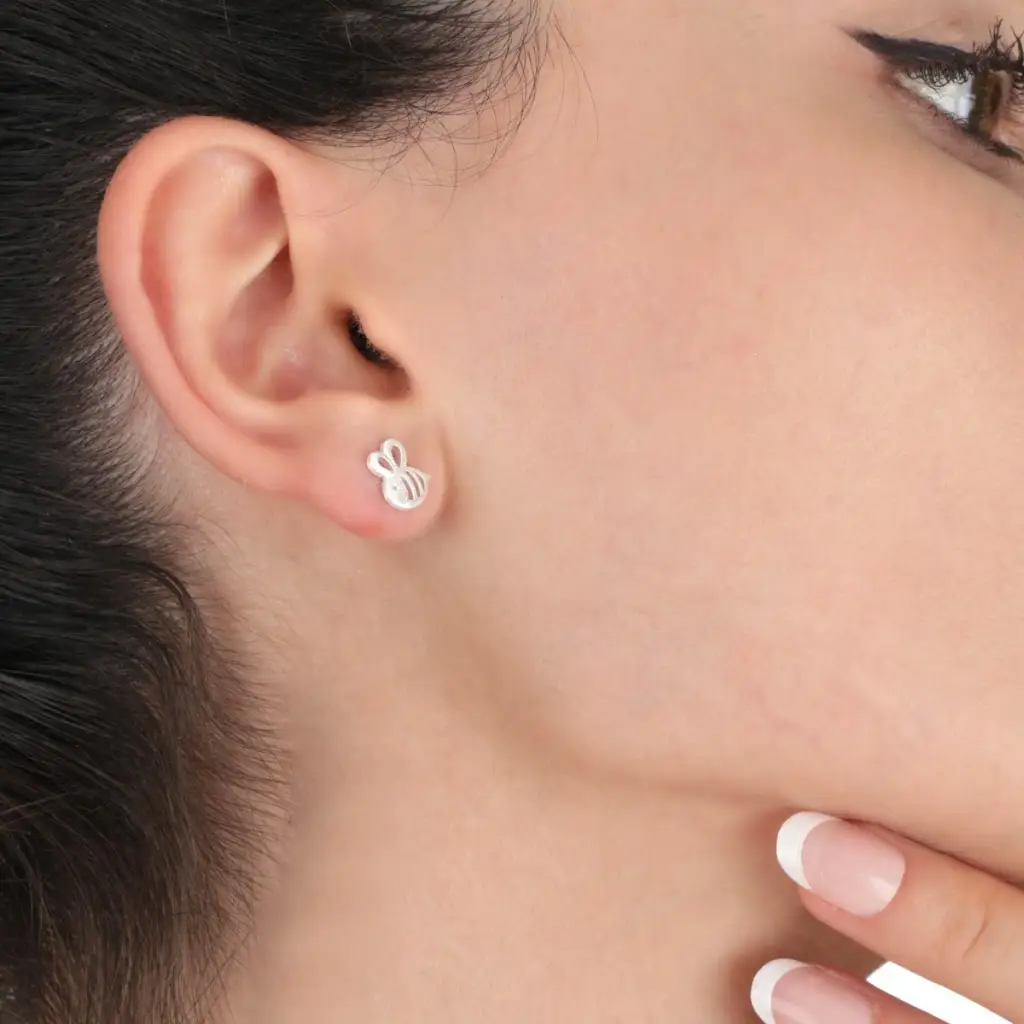 MadamLili Bijen mini-oorknopjes - 925 sterling zilver. - Afbeelding 7