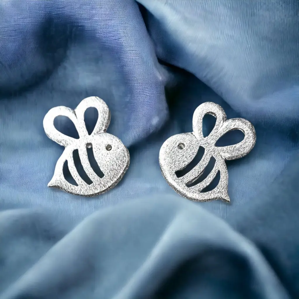 MadamLili Bijen mini-oorknopjes - 925 sterling zilver. - Afbeelding 8