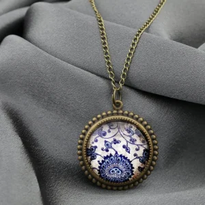 MadamLili Oosterse tegel bronzen ketting in vintage stijl.