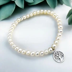 MadamLili 925 sterling zilveren zoetwaterparelarmband "BOOM VAN HET LEVEN"