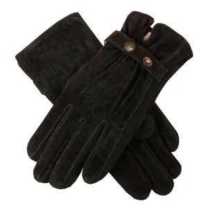 Driepuntshandschoenen van fleece gevoerd suède voor dames